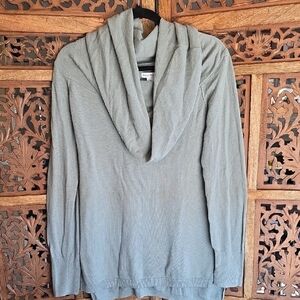 Wearing Your Heart On Your Sleeve Women's Gray Cowl Neck Sweater Size L